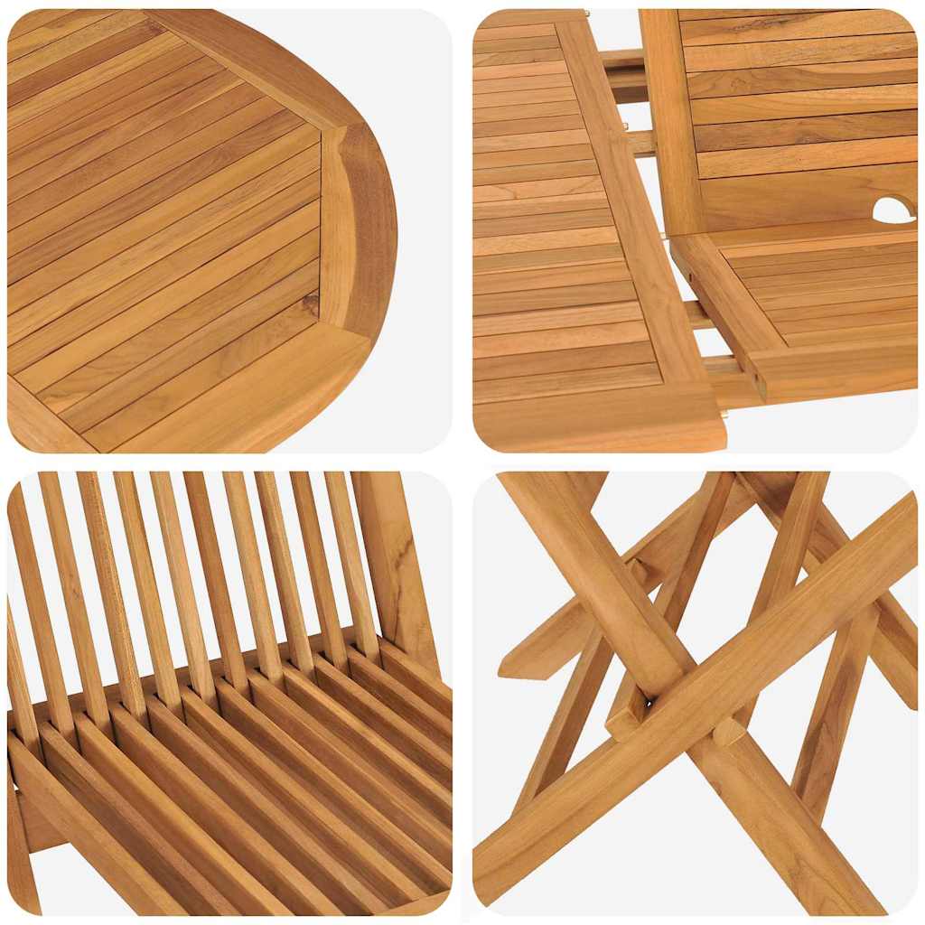Garten Essgruppe 7 pcs Braun Massivholz Teak