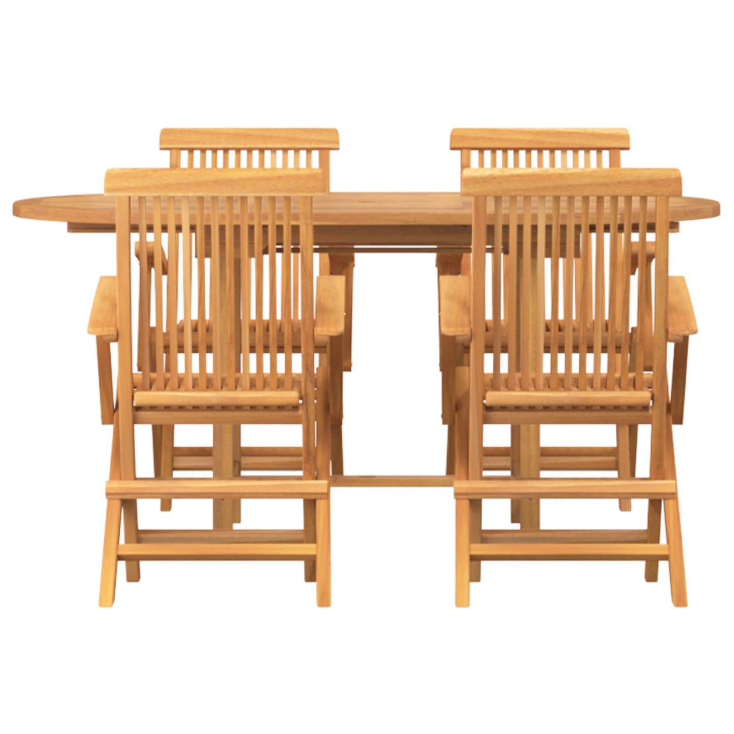 vidaXL Garten Essgruppe 5 pcs Braun Massivholz Teak