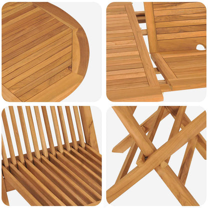 vidaXL Salle à manger de jardin 7 pcs Bois de teck massif Marron