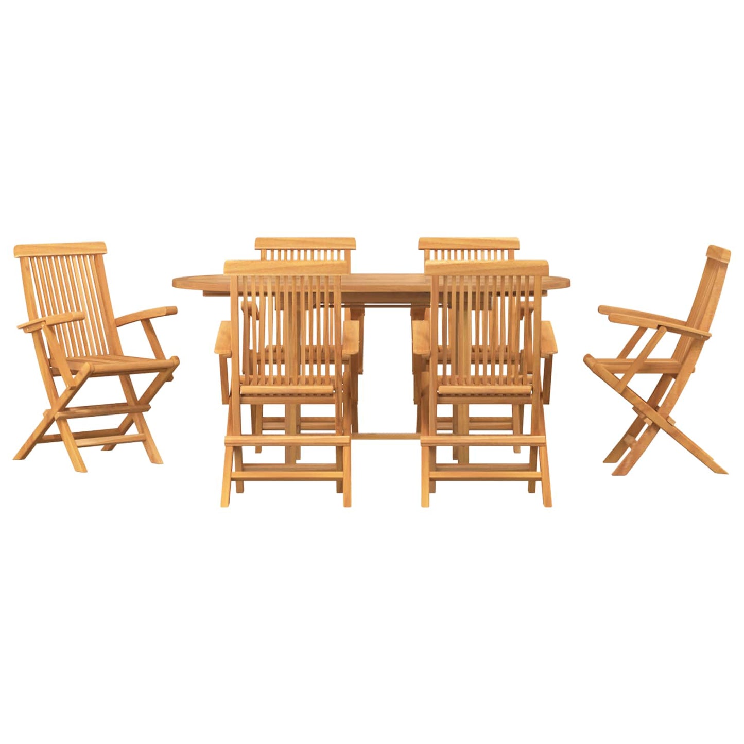 vidaXL Salle à manger de jardin 7 pcs Bois de teck massif Marron