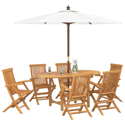 vidaXL Salle à manger de jardin 7 pcs Bois de teck massif Marron