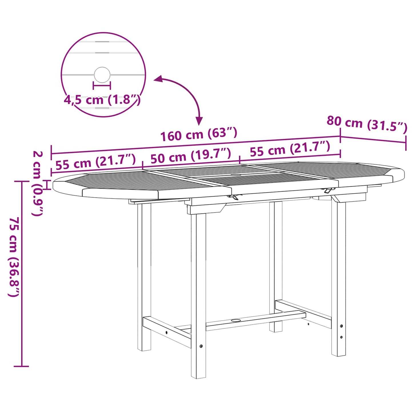 vidaXL Salle à manger de jardin 7 pcs Bois de teck massif Marron