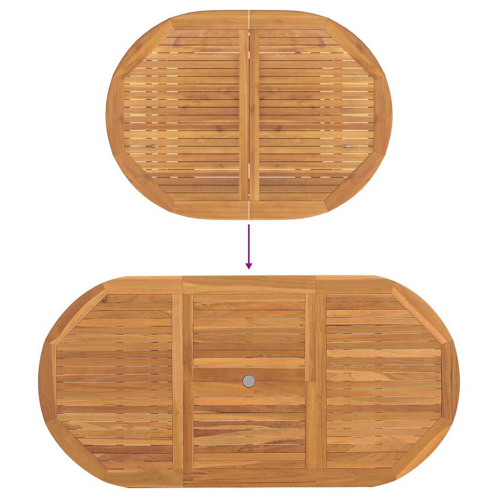 vidaXL Garten Essgruppe 5 pcs Braun Massivholz Teak