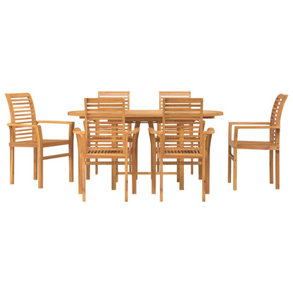 vidaXL Garten Essgruppe 7 pcs Braun Massivholz Teak