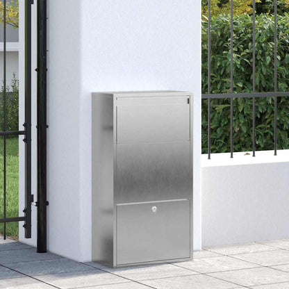 Paketdrop-Box mit Speicher Silber 44 x 22 x 82 cm Edelstahl