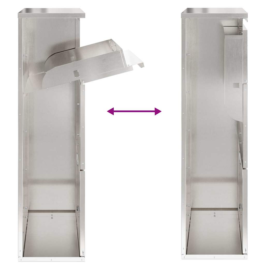 Paketdrop-Box mit Speicher Silber 44 x 22 x 82 cm Edelstahl