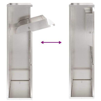 Paketdrop-Box mit Speicher Silber 44 x 22 x 82 cm Edelstahl