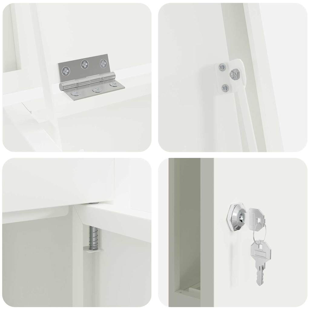 Paketdrop-Box mit Speicher Weiß 44,5 x 29 x 110,5 cm Stahl