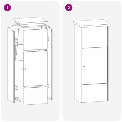Paketdrop-Box mit Speicher Weiß 44,5 x 29 x 110,5 cm Stahl