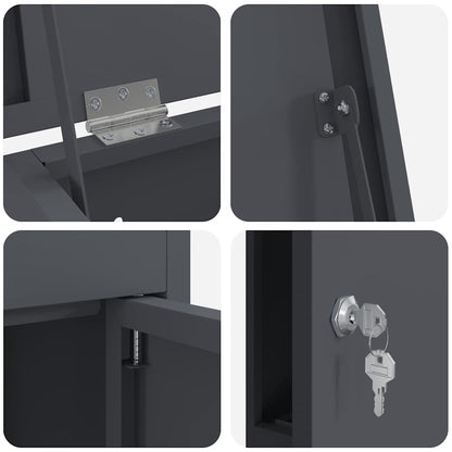 Paketdrop-Box mit Speicher Anthrazit 44,5 x 29 x 110,5 cm Stahl