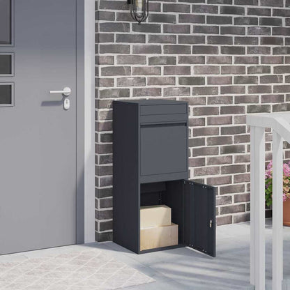 Paketdrop-Box mit Speicher Anthrazit 41 x 38 x 103 cm Stahl