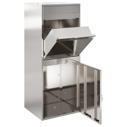 Paketdrop-Box mit Speicher Silber 47,5 x 38 x 59 cm Edelstahl