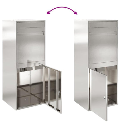 Paketdrop-Box mit Speicher Silber 47,5 x 38 x 59 cm Edelstahl