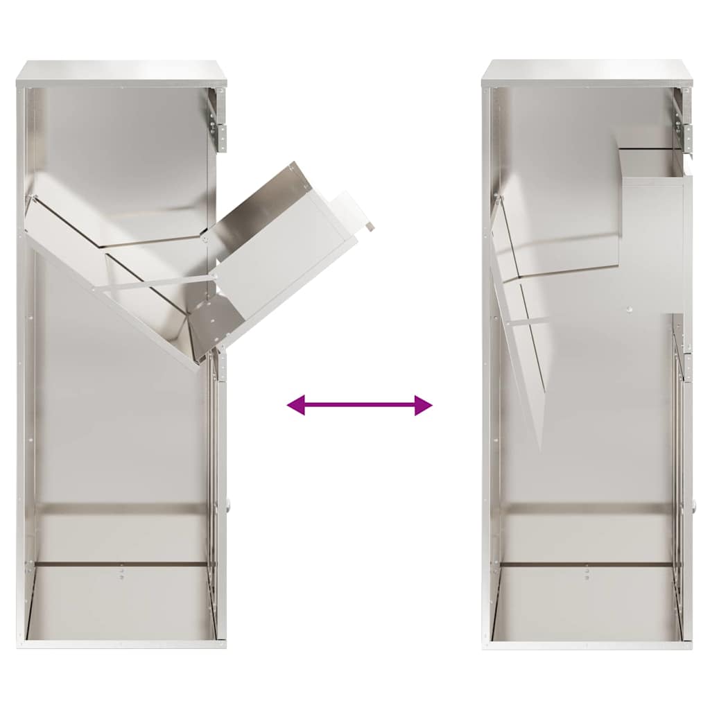 Paketdrop-Box mit Speicher Silber 47,5 x 38 x 59 cm Edelstahl