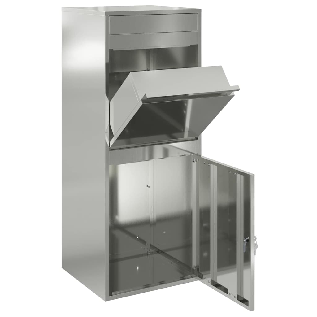 Paketdrop-Box mit Tür Schwarz 41 x 38 x 103 cm Verzinkter Stahl