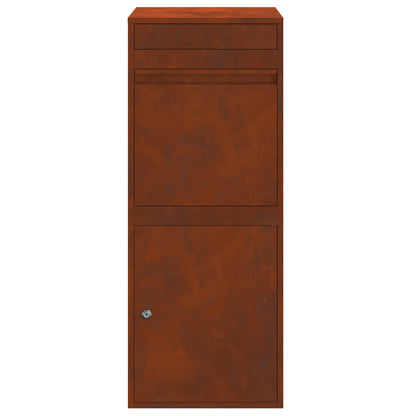 Paketdrop-Box mit Tür Rostig 41 x 38 x 103 cm Wetterfeststahl