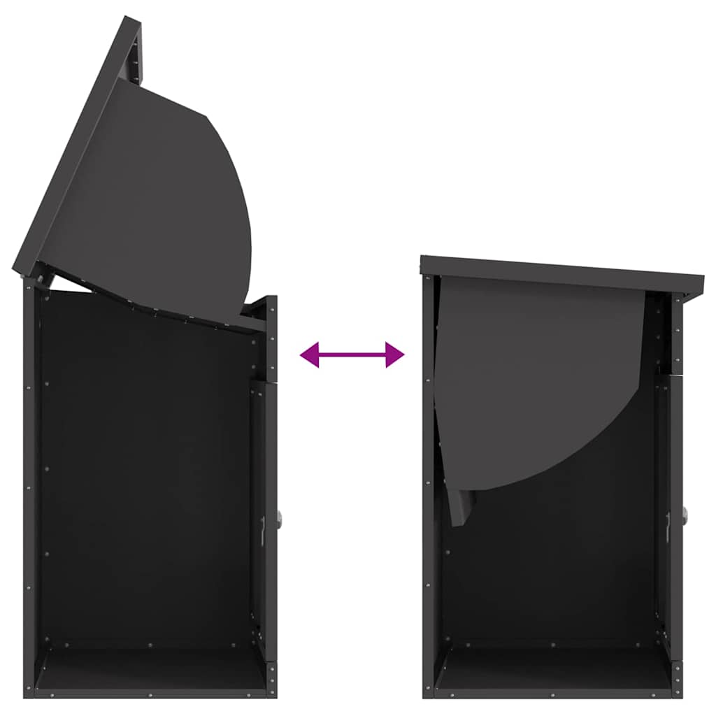 Paketdrop-Box mit Speicher Schwarz 47,5 x 38 x 59 cm Stahl