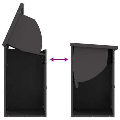 Paketdrop-Box mit Speicher Schwarz 47,5 x 38 x 59 cm Stahl