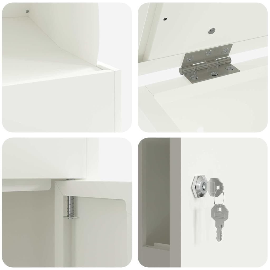 Paketdrop-Box mit Speicher mit Tür Weiß 47,5 x 38 x 59 cm Stahl