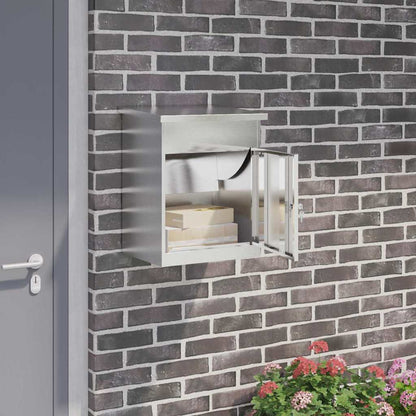 Paketdrop-Box mit Speicher Silber 47,5 x 38 x 59 cm Edelstahl