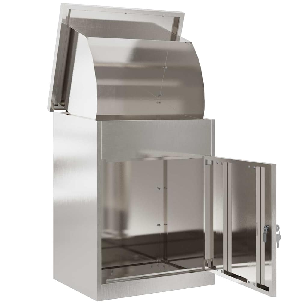 Paketdrop-Box mit Speicher Silber 47,5 x 38 x 59 cm Edelstahl