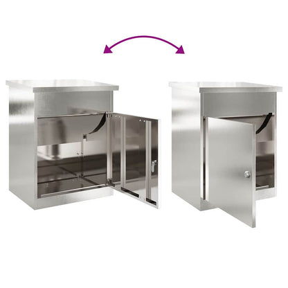 Paketdrop-Box mit Speicher Silber 47,5 x 38 x 59 cm Edelstahl