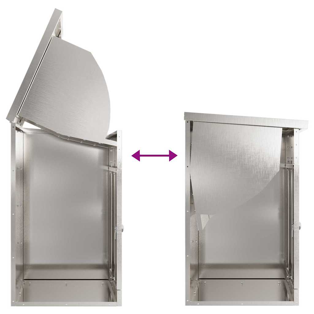 Paketdrop-Box mit Speicher Silber 47,5 x 38 x 59 cm Edelstahl