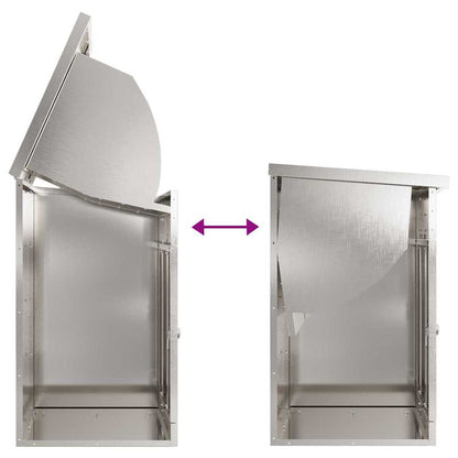 Paketdrop-Box mit Speicher Silber 47,5 x 38 x 59 cm Edelstahl