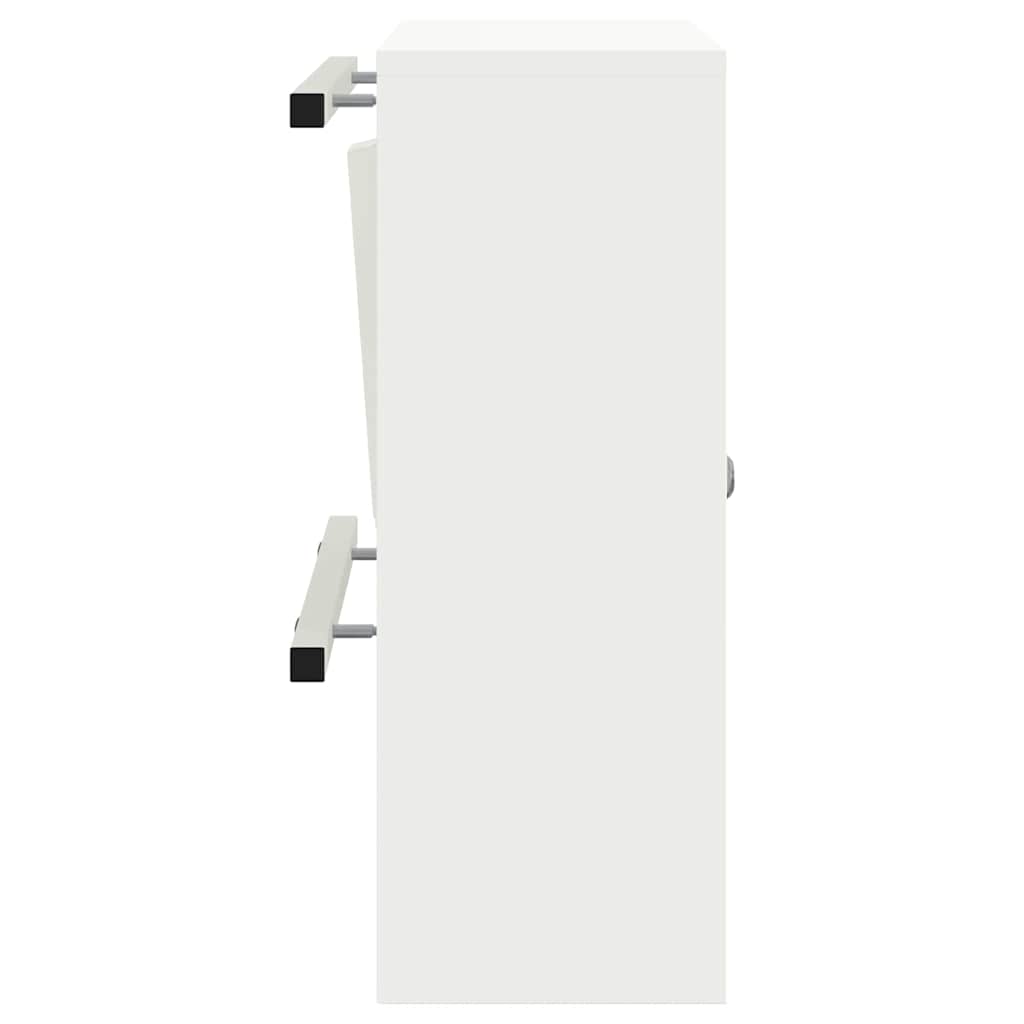 Briefkasten mit Speicher mit Tür Weiß 30 x 20 x 55 cm Stahl