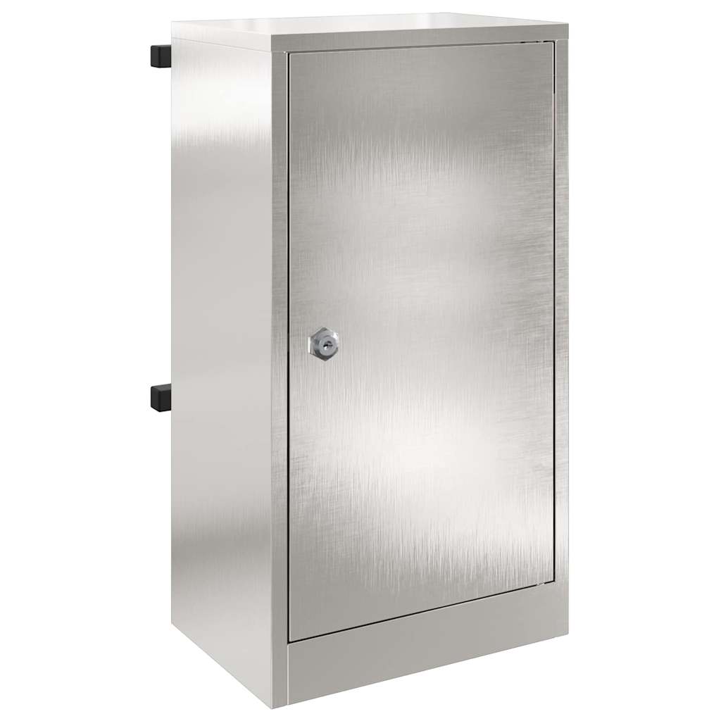 Briefkasten mit Speicher Silber 30 x 20 x 55 cm Edelstahl