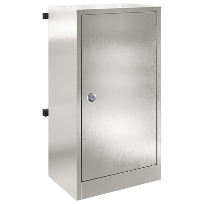 Briefkasten mit Speicher Silber 30 x 20 x 55 cm Edelstahl