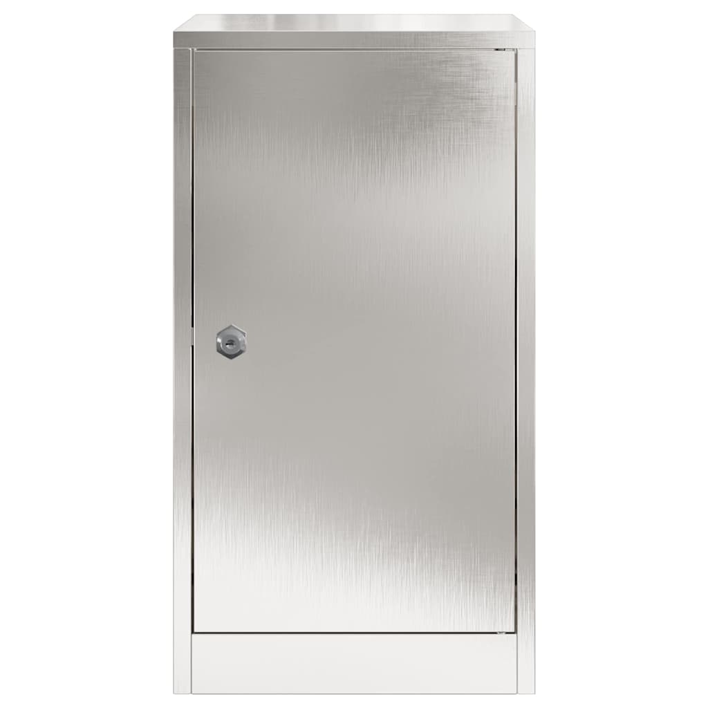 Briefkasten mit Speicher Silber 30 x 20 x 55 cm Edelstahl