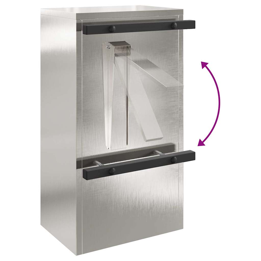 Briefkasten mit Speicher Silber 30 x 20 x 55 cm Edelstahl