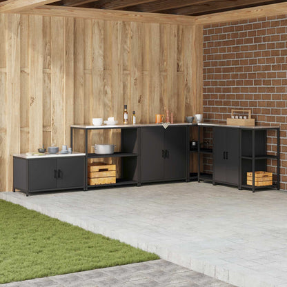 vidaXL Rangement de cuisine avec étagère Noir 60 x 50 x 92 cm Acier