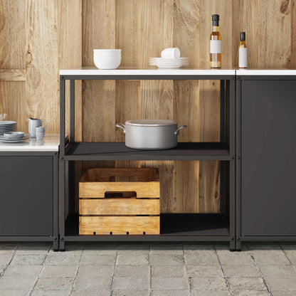 vidaXL Rangement de cuisine avec étagère Noir 60 x 50 x 92 cm Acier