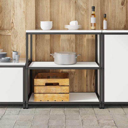 vidaXL Rangement de cuisine avec étagère Blanc 60 x 50 x 92 cm Acier