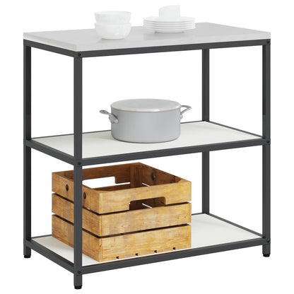 vidaXL Rangement de cuisine avec étagère Blanc 60 x 50 x 92 cm Acier