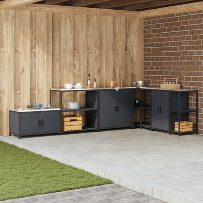 Küchenaufbewahrung mit Regal Anthrazit 60 x 50 x 92 cm Stahl