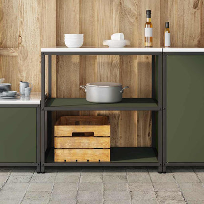vidaXL Küchenaufbewahrung mit Regal Olive Grün 60 x 50 x 92 cm Stahl