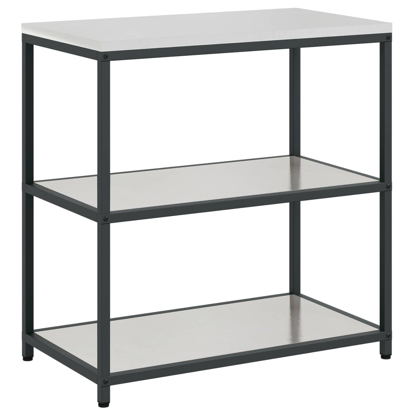vidaXL Küchenaufbewahrung mit Regal Silber 60 x 50 x 92 cm Stahl