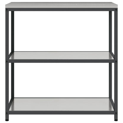 vidaXL Küchenaufbewahrung mit Regal Silber 60 x 50 x 92 cm Stahl