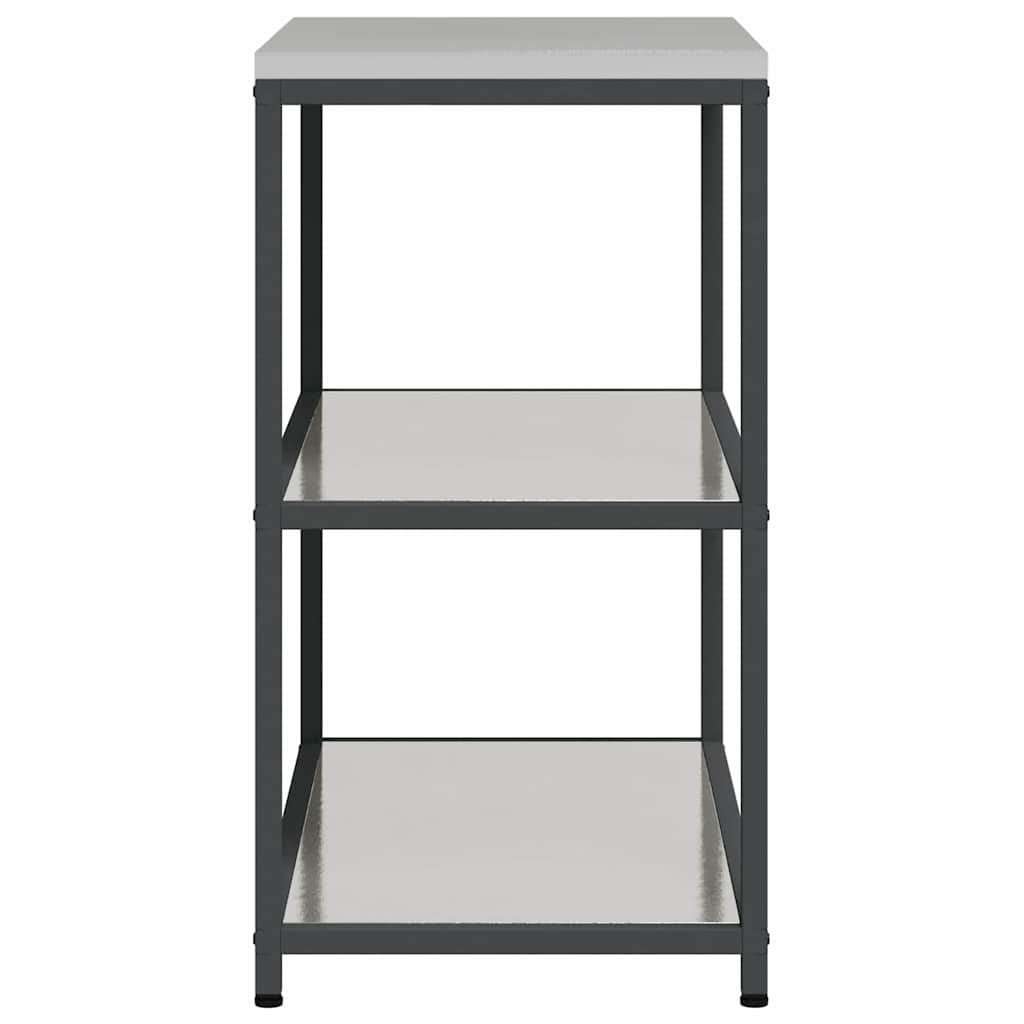 vidaXL Küchenaufbewahrung mit Regal Silber 60 x 50 x 92 cm Stahl