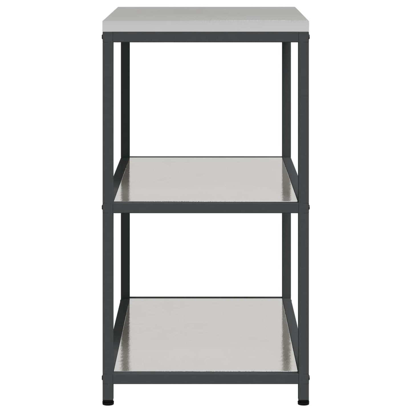 vidaXL Küchenaufbewahrung mit Regal Silber 60 x 50 x 92 cm Stahl