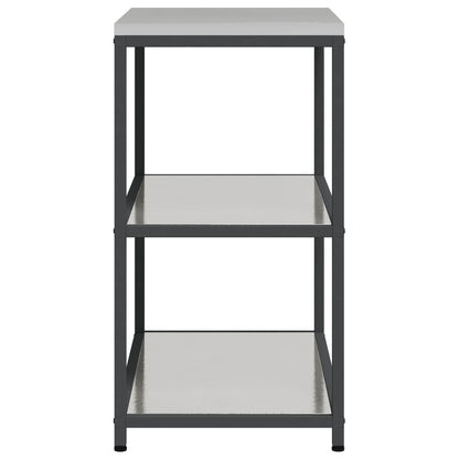 vidaXL Küchenaufbewahrung mit Regal Silber 60 x 50 x 92 cm Stahl
