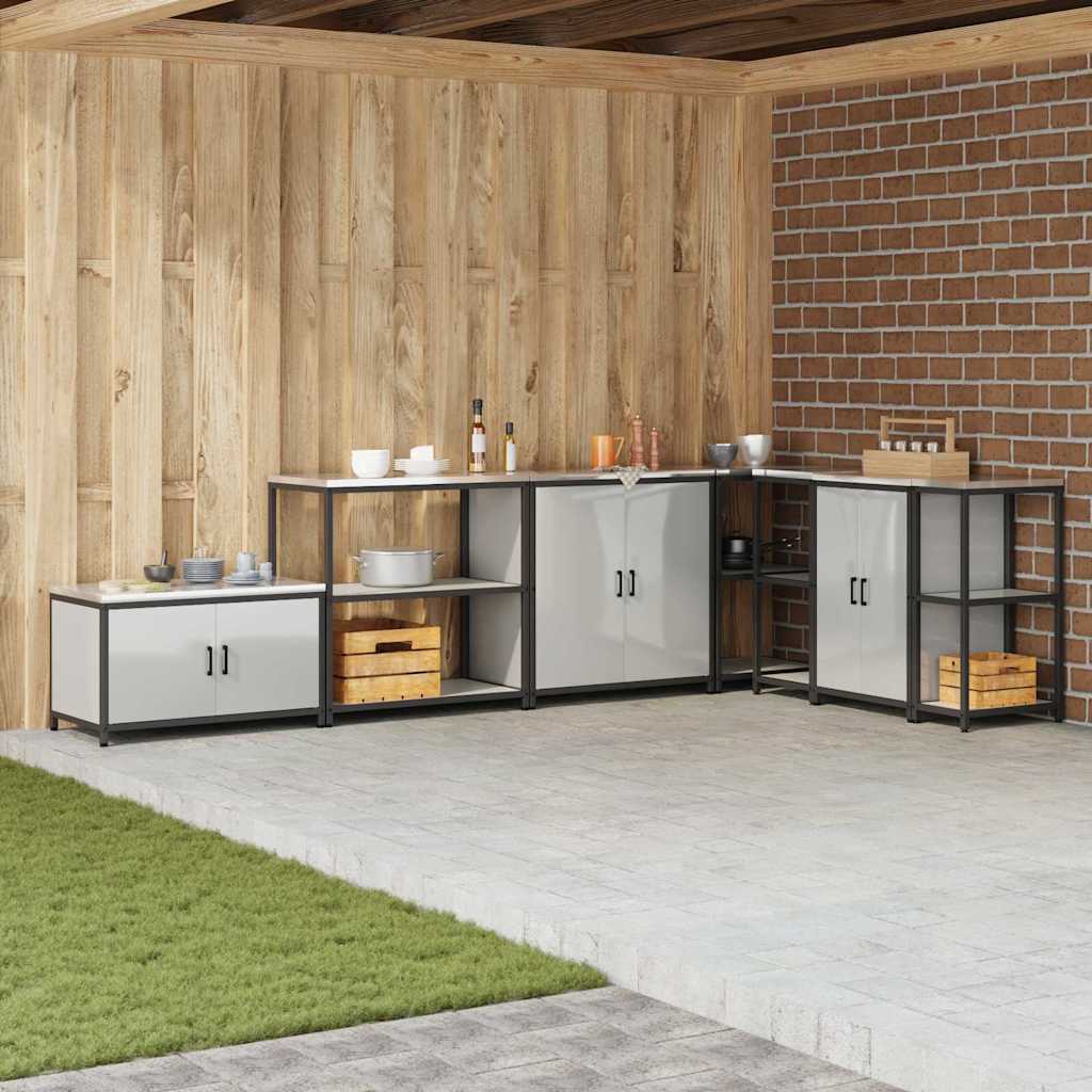 Küchenaufbewahrung mit Regal Silber 60 x 50 x 92 cm Stahl