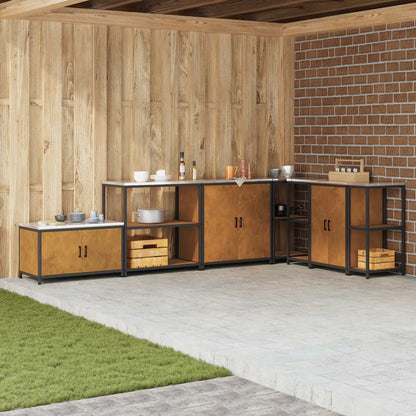 vidaXL Küchenaufbewahrung mit Regal Rostig 60 x 50 x 92 cm Stahl