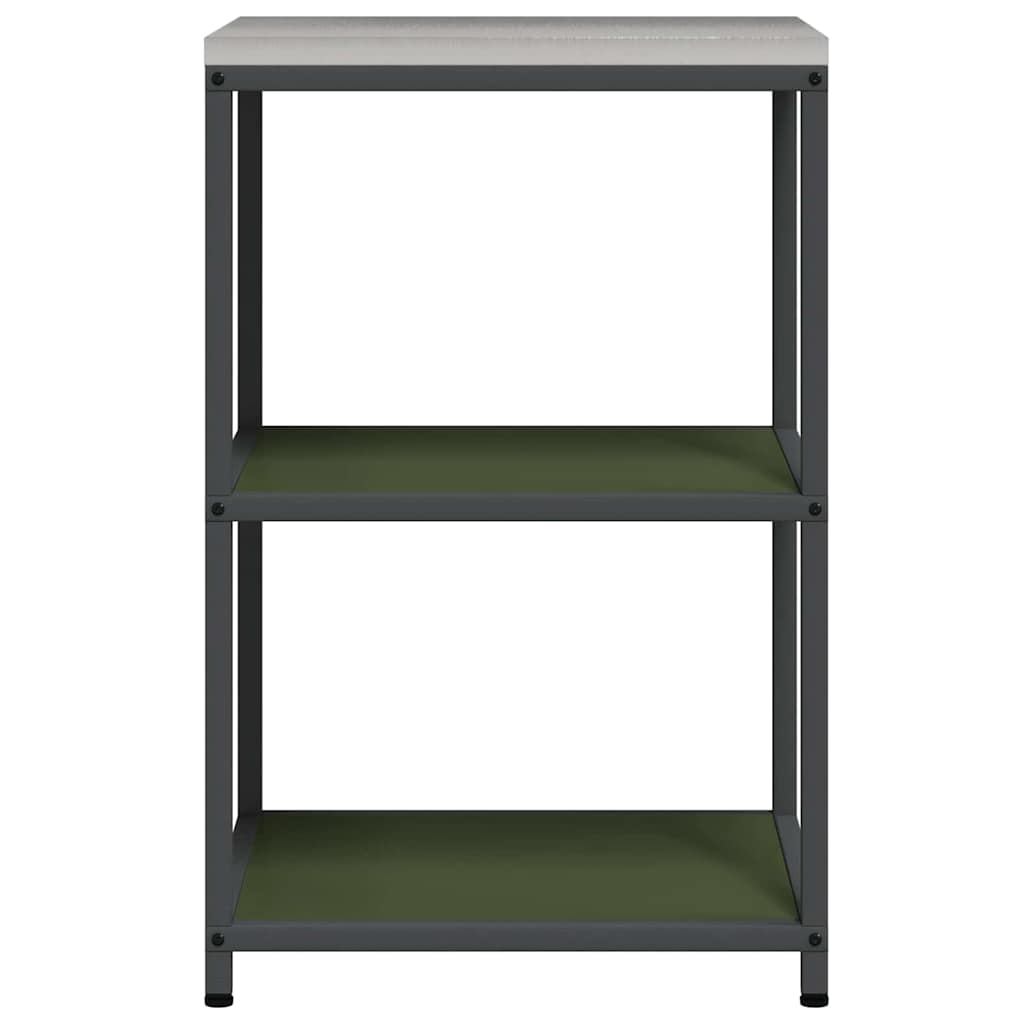 vidaXL Küchenaufbewahrung mit Regal Olive Grün 60 x 50 x 92 cm Stahl