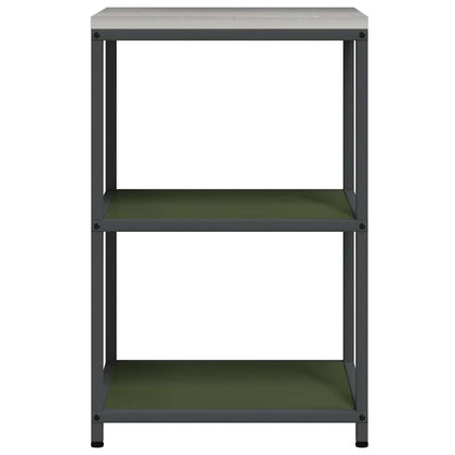 vidaXL Küchenaufbewahrung mit Regal Olive Grün 60 x 50 x 92 cm Stahl