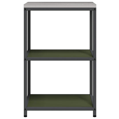 vidaXL Küchenaufbewahrung mit Regal Olive Grün 60 x 50 x 92 cm Stahl