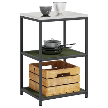 vidaXL Küchenaufbewahrung mit Regal Olive Grün 60 x 50 x 92 cm Stahl